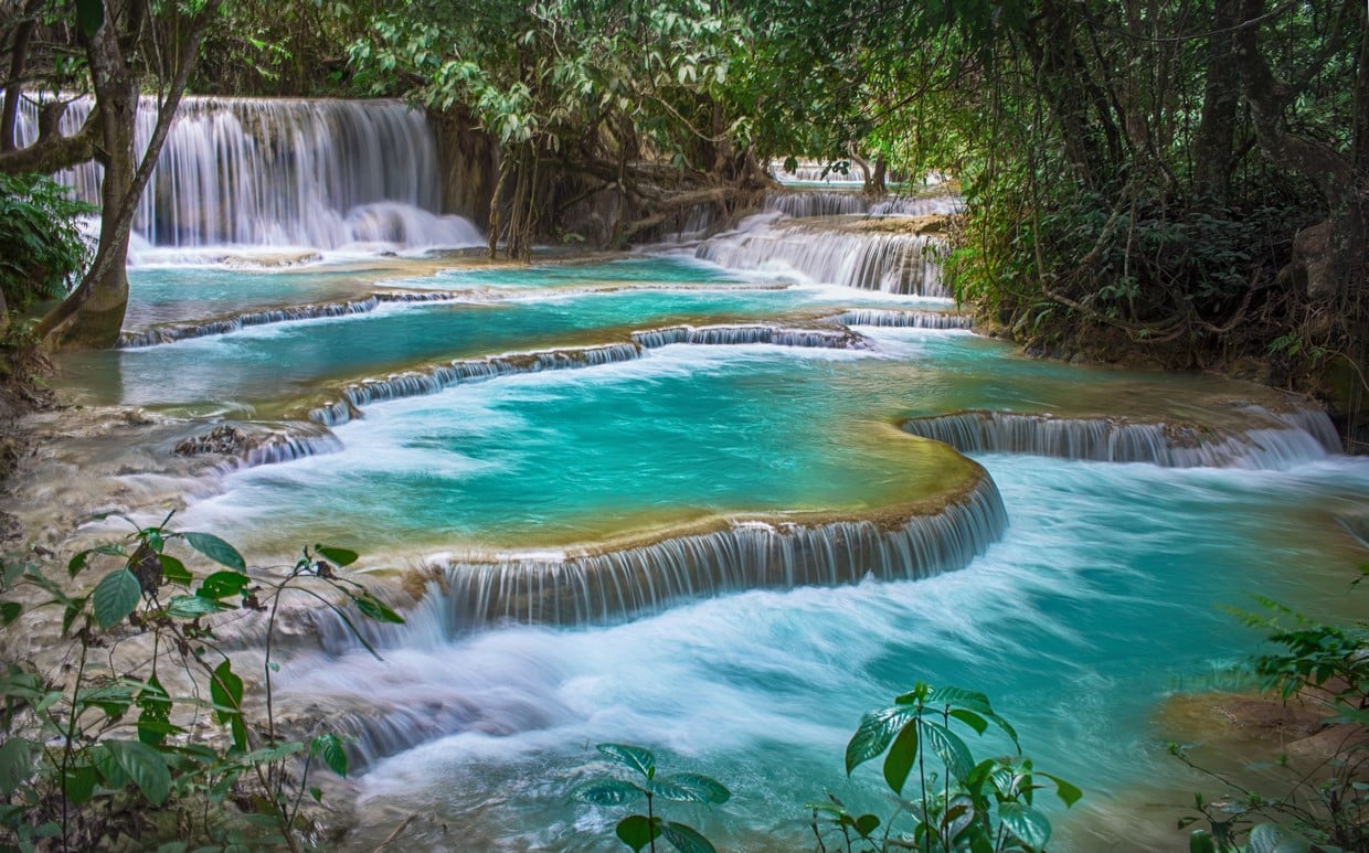 Kuang Si waterfall terasse, Luang Prabang Province, Laos