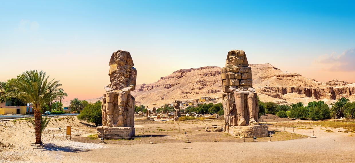 The Colossi of Memnon in Egypt