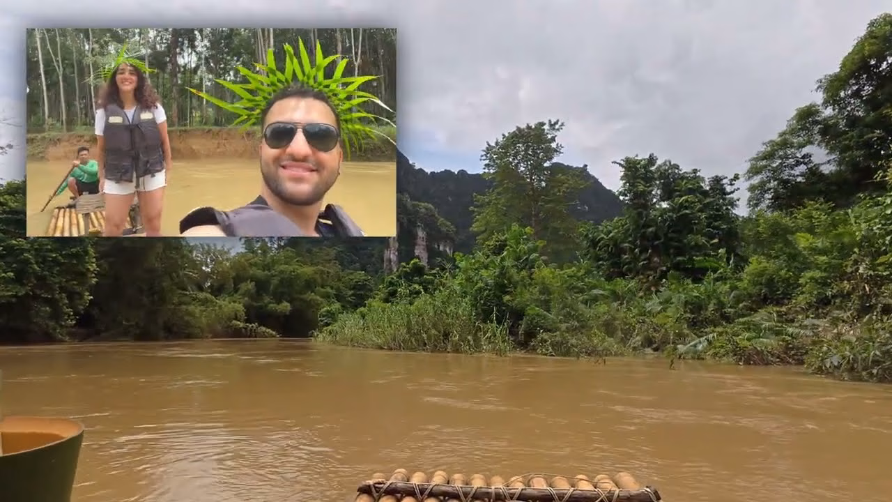 Bamboo rafting on the Khlong Sok River